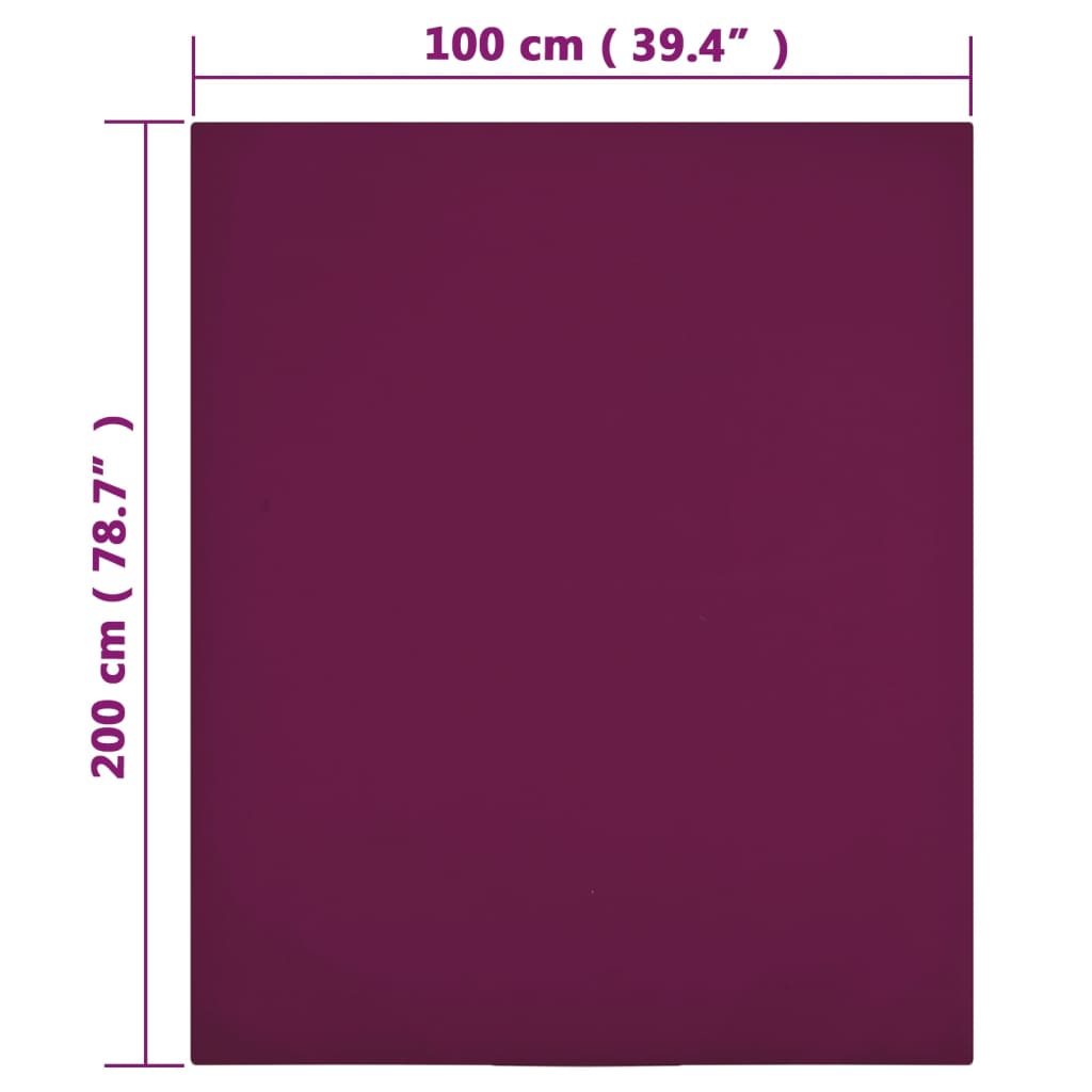 Lenzuola con Angoli Jersey 2pz Bordò 100x200 cm Cotone - homemem39