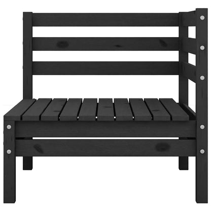Black Garden Corner Sofa in Solid Pine Wood