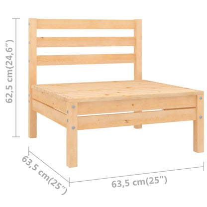 Divani Centrali da Giardino 2 pz in Legno Massello di Pino - homemem39