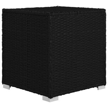 Lettino Prendisole con Cuscino e Tavolino in Polyrattan Nero - homemem39