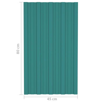 Pannelli da Tetto 12 pz in Acciaio Zincato Verde 80x45 cm