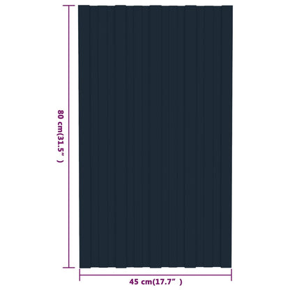 Pannelli da Tetto 12 pz in Acciaio Zincato Antracite 80x45 cm