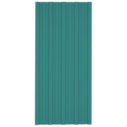 Pannelli da Tetto 36 pz in Acciaio Zincato Verde 100x45 cm - homemem39