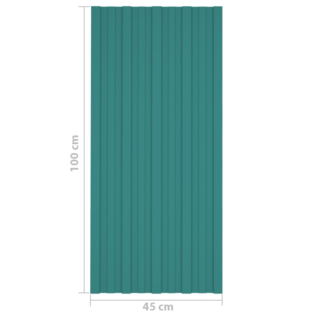 Pannelli da Tetto 36 pz in Acciaio Zincato Verde 100x45 cm - homemem39