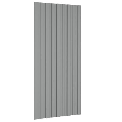 Pannelli da Tetto 12 pz in Acciaio Zincato Grigio 100x45 cm - homemem39