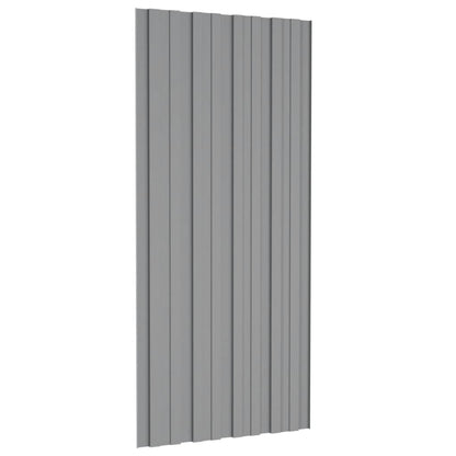 Pannelli da Tetto 12 pz in Acciaio Zincato Grigio 100x45 cm - homemem39