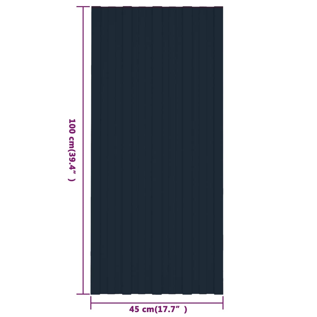 Pannelli da Tetto 12 pz in Acciaio Zincato Antracite 100x45 cm - homemem39