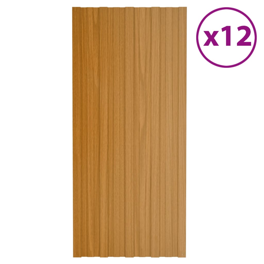 Pannelli da Tetto 12 pz in Acciaio Zincato Naturale 100x45 cm - homemem39