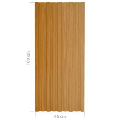 Pannelli da Tetto 36 pz in Acciaio Zincato Naturale 100x45 cm - homemem39