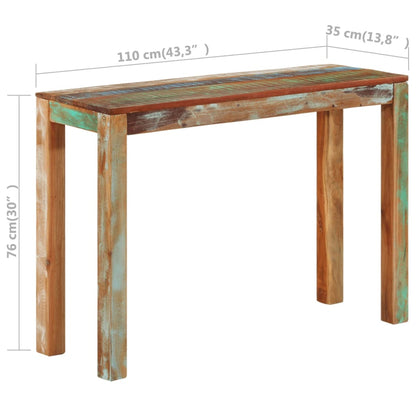 Tavolo Consolle 110x35x76 cm in Legno Massello di Recupero - homemem39