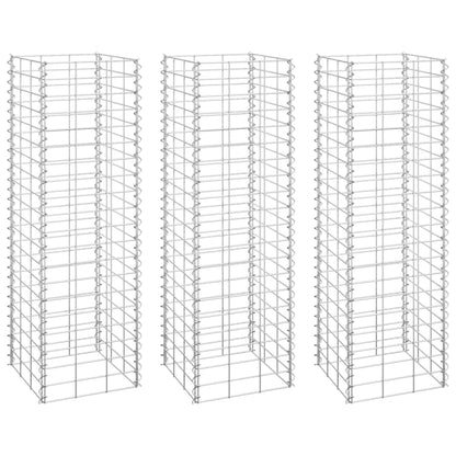 Fioriere Rialzate a Gabbione 3 pz 30x30x100 cm in Ferro - homemem39