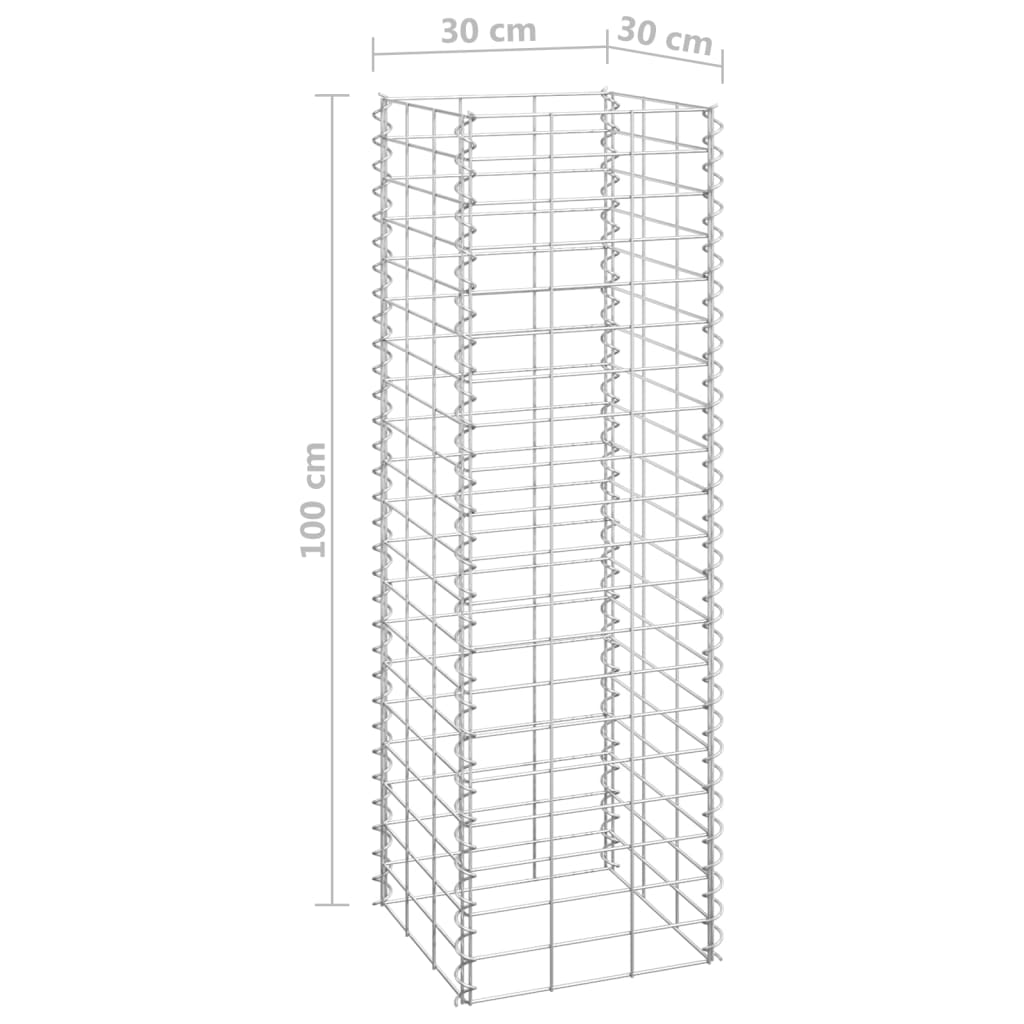 Fioriere Rialzate a Gabbione 3 pz 30x30x100 cm in Ferro - homemem39