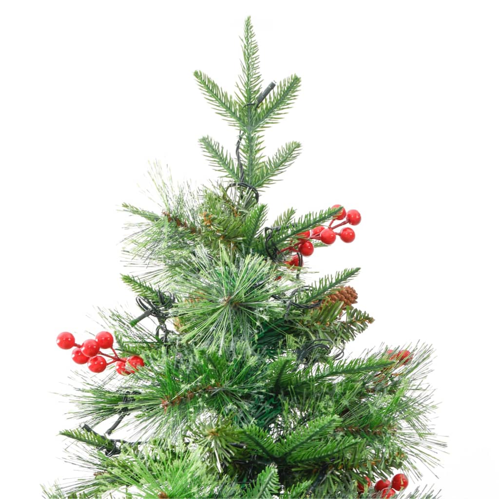 Albero di Natale Preilluminato con Pigne Verde 195 cm PVC e PE - homemem39