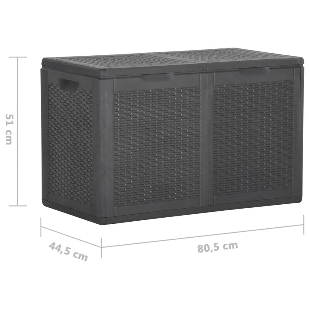 Baule da Giardino 180 L Nero in Rattan PP - homemem39