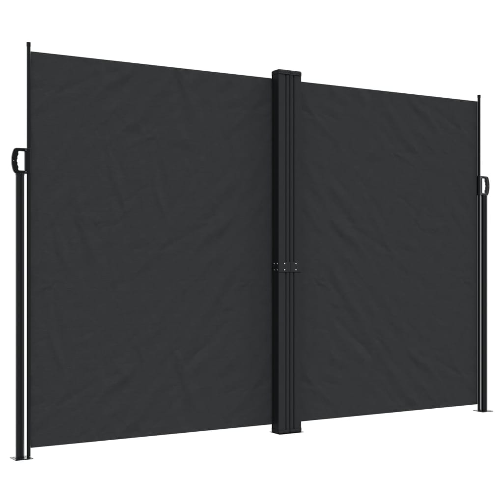 Tenda da Sole Laterale Retrattile Nera 220x1200 cm - homemem39