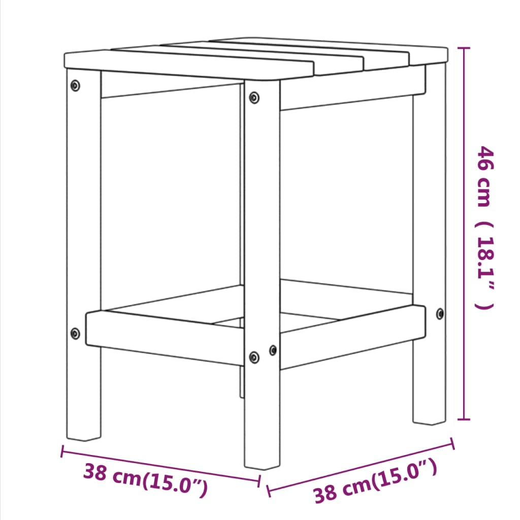 Tavolo da Giardino Adirondack Blu Acqua 38x38x46 cm HDPE