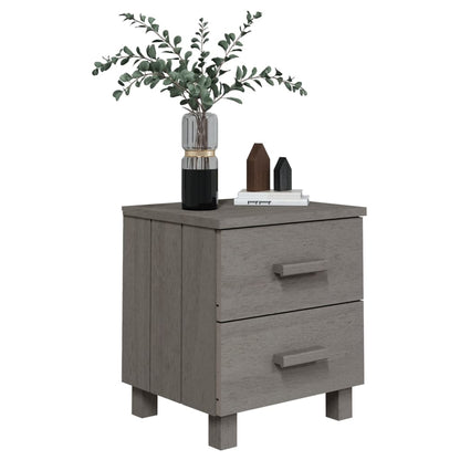 Comodino HAMAR Grigio Chiaro 40x35x44,5 cm in Legno di Pino - homemem39