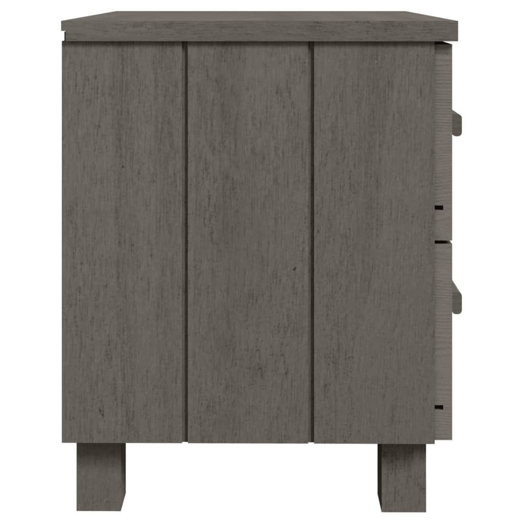 Comodini HAMAR 2 pz Grigio Chiaro 40x35x44,5 cm Legno di Pino - homemem39