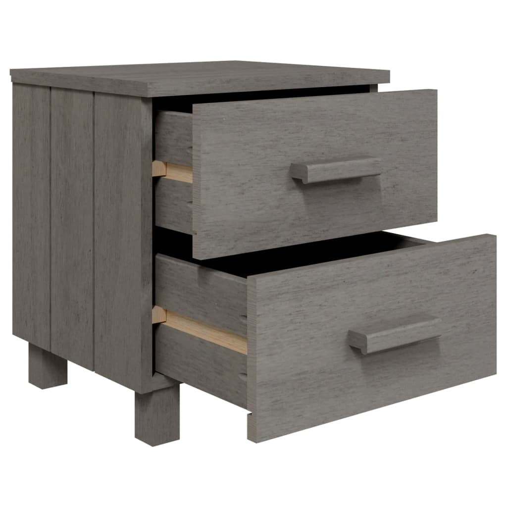 Comodini HAMAR 2 pz Grigio Chiaro 40x35x44,5 cm Legno di Pino - homemem39