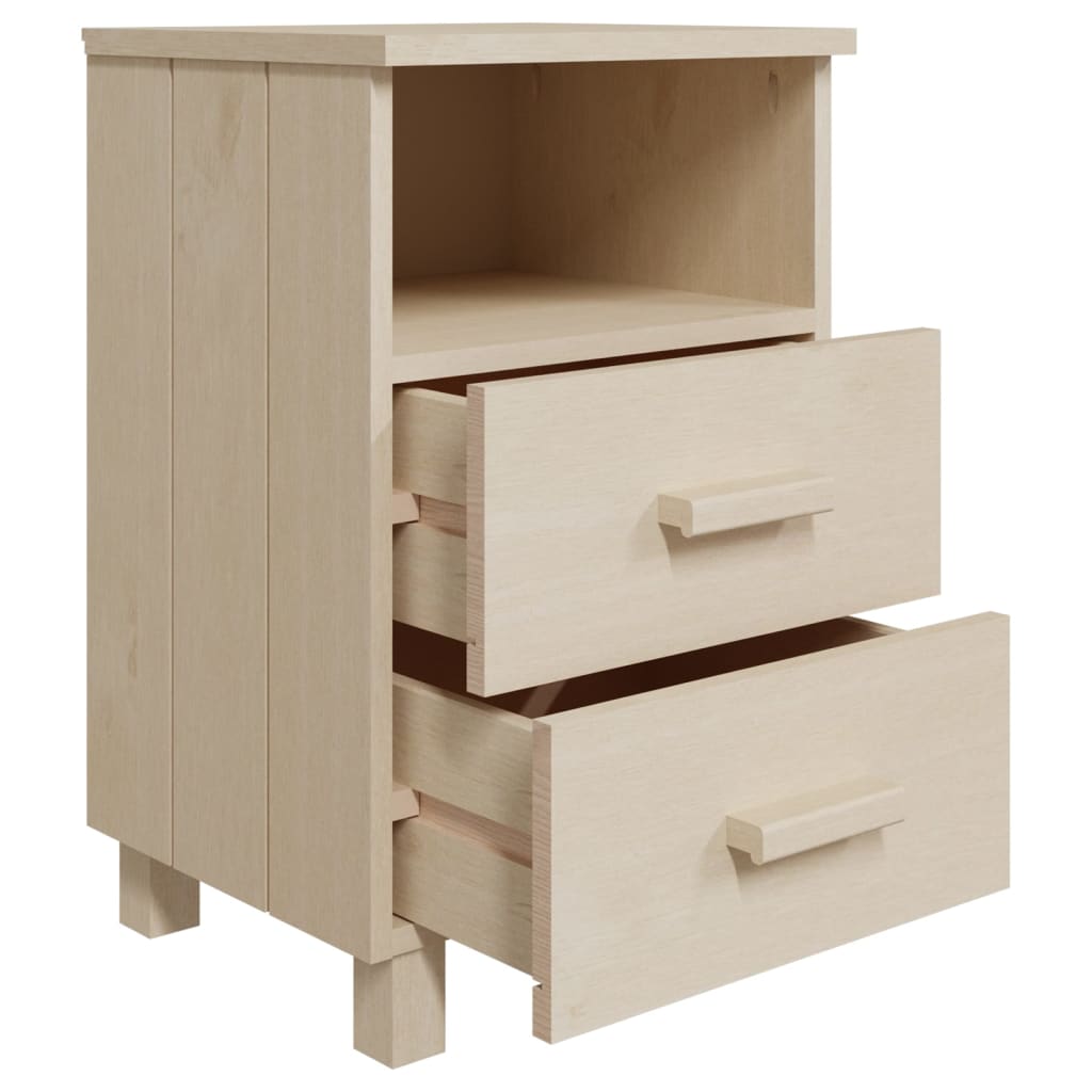 Comodini HAMAR 2 pz Miele 40x35x62 cm Legno Massello di Pino - homemem39