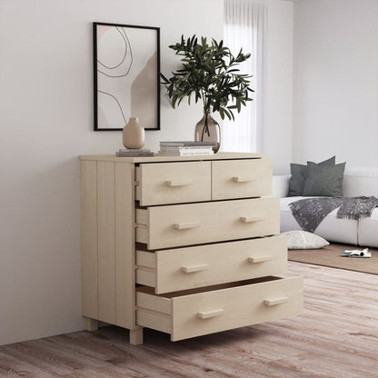 Credenza HAMAR Miele 79x40x80 cm in Legno Massello di Pino - homemem39