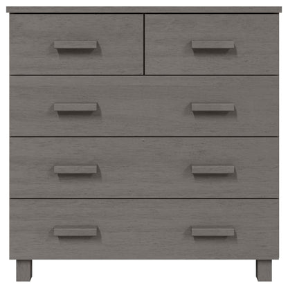 Credenza HAMAR Grigio Chiaro 79x40x80 cm Legno Massello di Pino - homemem39