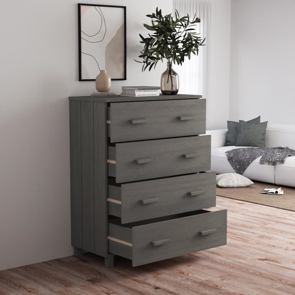 Credenza HAMAR Grigio Chiaro 79x40x103,5 cm in Legno di Pino - homemem39