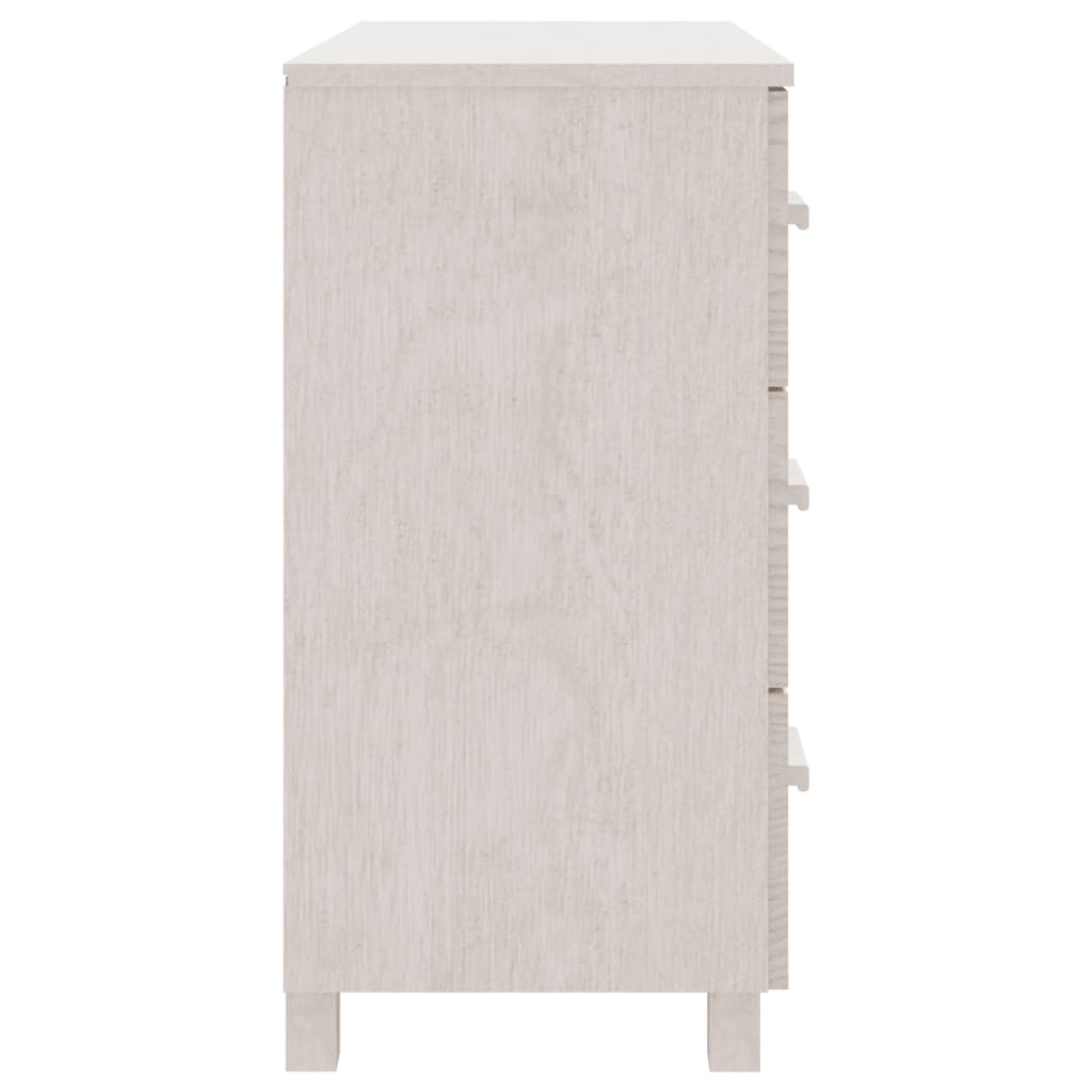 Credenza HAMAR Bianca 90x40x80 cm in Legno Massello di Pino - homemem39