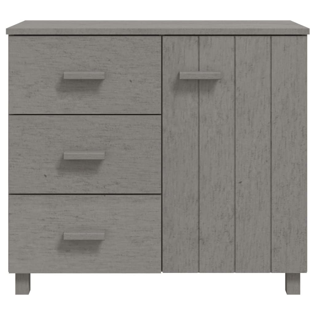 Credenza HAMAR Grigio Chiaro 90x40x80 cm Legno Massello di Pino - homemem39