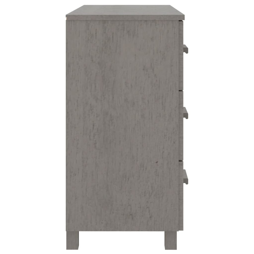 Credenza HAMAR Grigio Chiaro 90x40x80 cm Legno Massello di Pino - homemem39