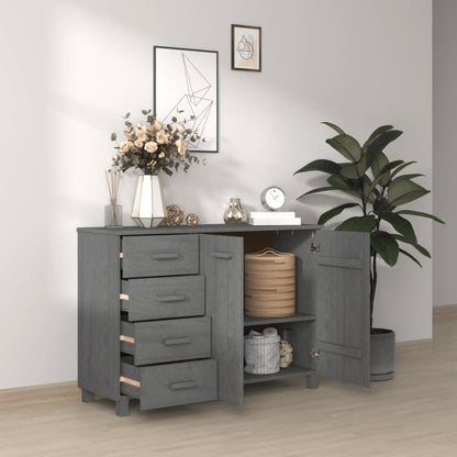 Credenza HAMAR Grigio Scuro 113x40x80 cm Legno Massello di Pino - homemem39