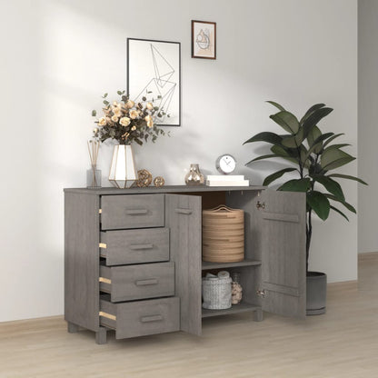 Credenza HAMAR Grigio Chiaro 113x40x80cm Legno Massello di Pino - homemem39