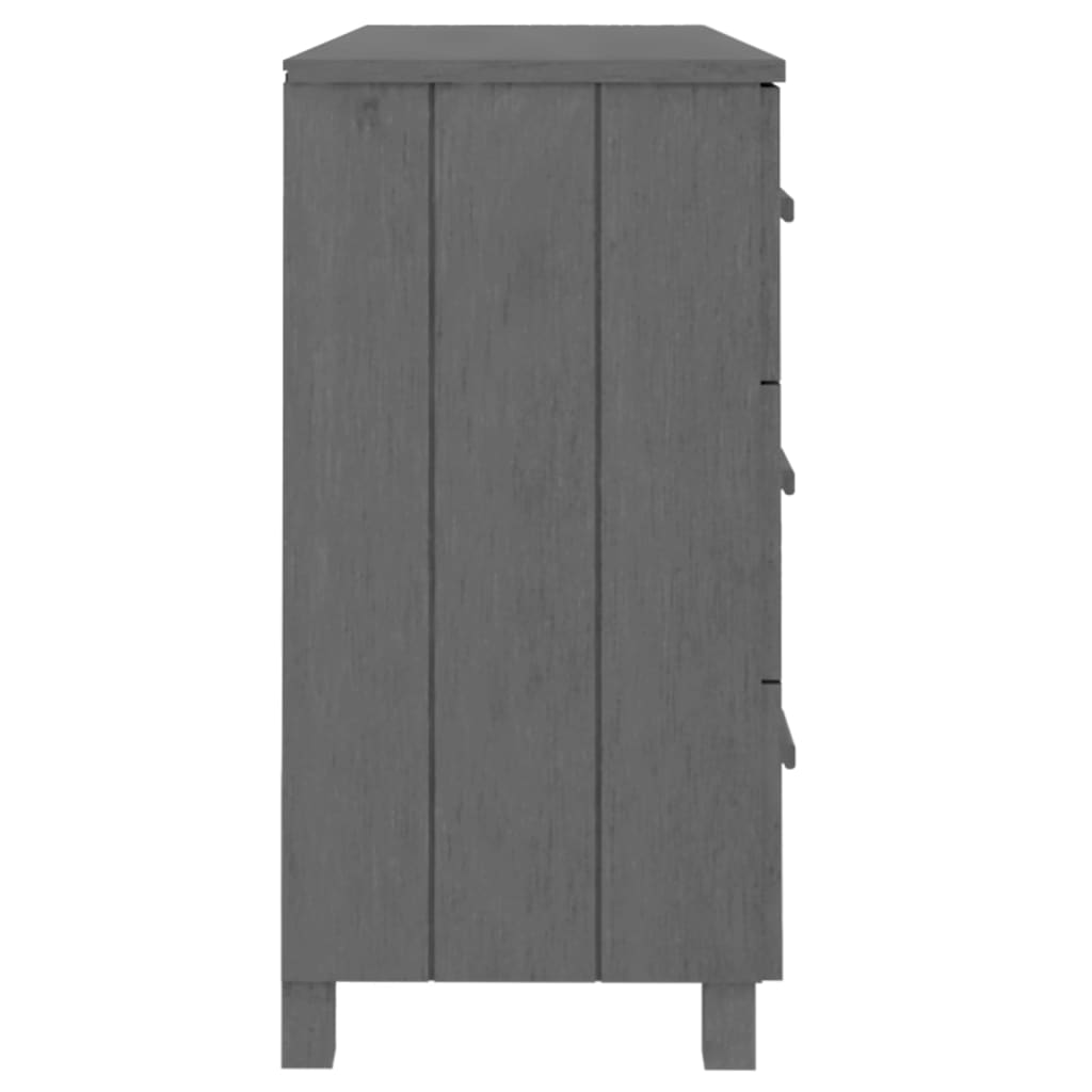 Credenza HAMAR Grigio Scuro 113x40x80 cm Legno Massello di Pino - homemem39