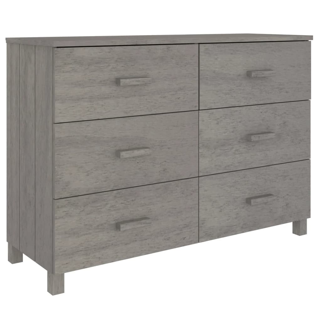 Credenza HAMAR Grigio Chiaro 113x40x80cm Legno Massello di Pino - homemem39