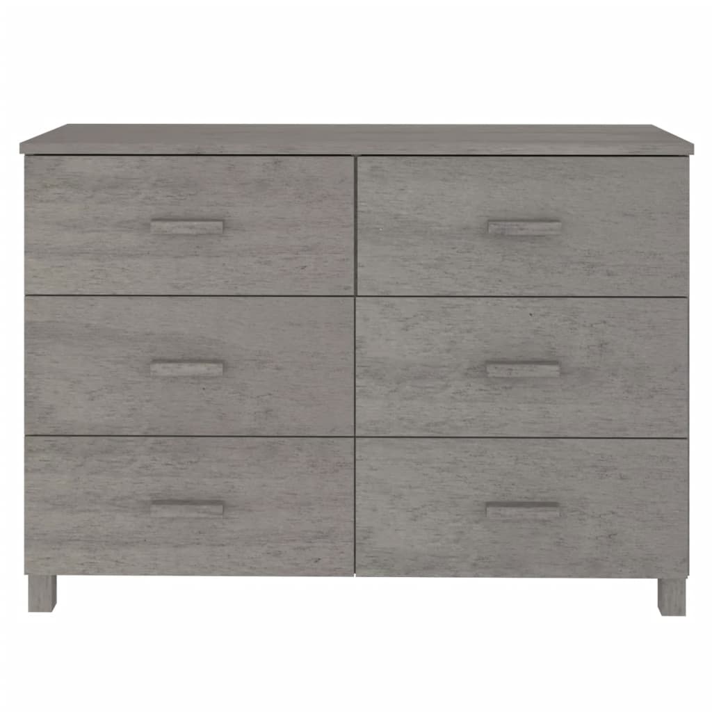 Credenza HAMAR Grigio Chiaro 113x40x80cm Legno Massello di Pino - homemem39