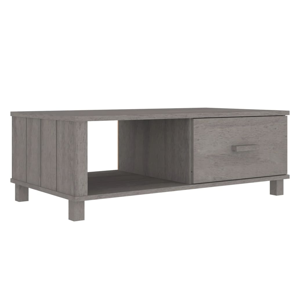 Tavolino Grigio Chiaro 100x55x35 cm in Legno Massello di Pino - homemem39