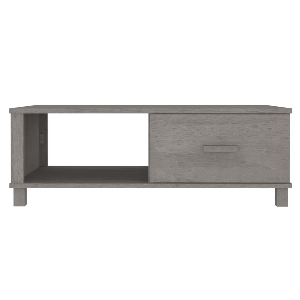 Tavolino Grigio Chiaro 100x55x35 cm in Legno Massello di Pino - homemem39