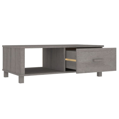 Tavolino Grigio Chiaro 100x55x35 cm in Legno Massello di Pino - homemem39