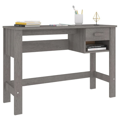 Scrivania HAMAR Grigio Chiaro 110x40x75 cm in Legno di Pino - homemem39