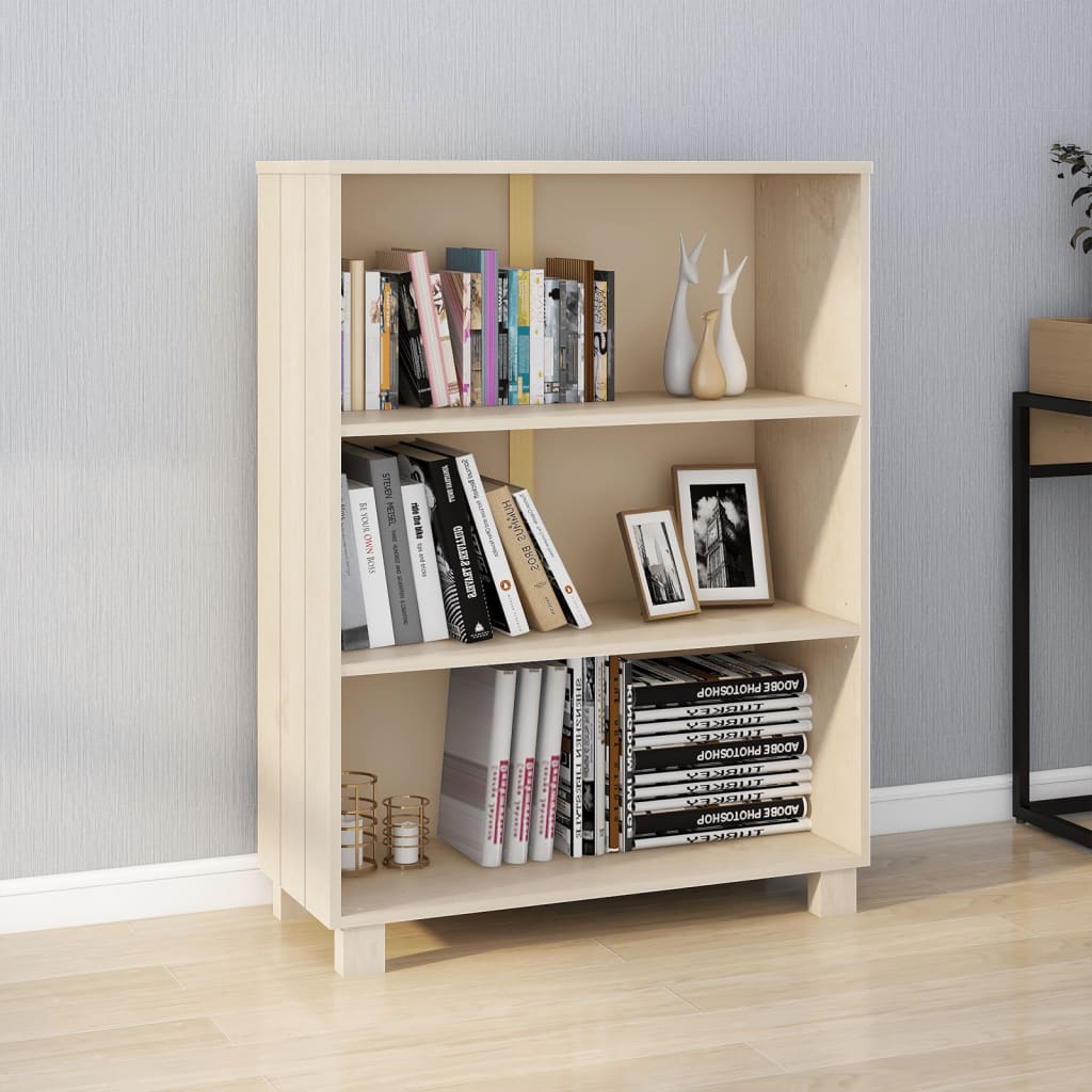 Libreria HAMAR Miele 85x35x112 cm in Legno Massello di Pino - homemem39