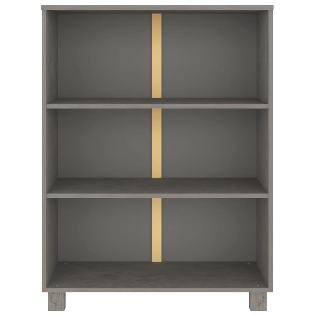 Libreria HAMAR Grigio Chiaro 85x35x112cm Legno Massello di Pino - homemem39