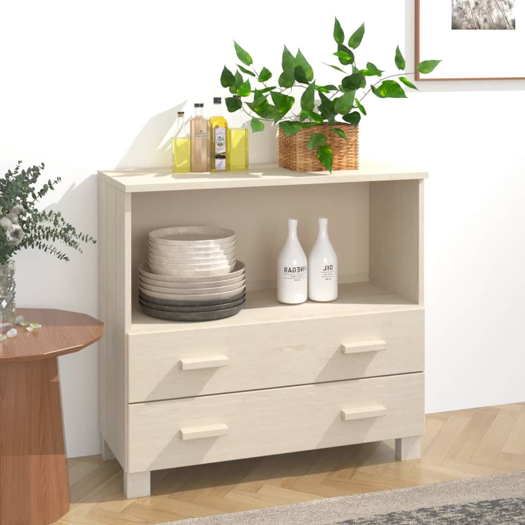 Credenza HAMAR Miele 85x35x80 cm in Legno Massello di Pino - homemem39