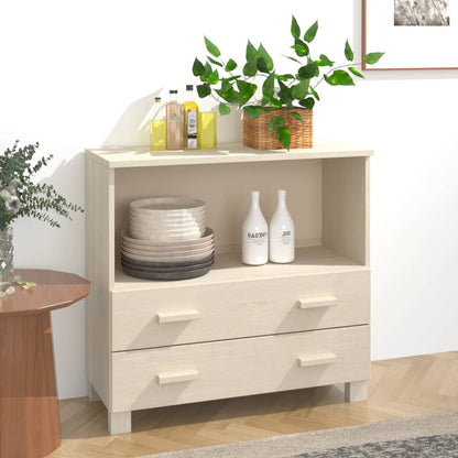 Credenza HAMAR Miele 85x35x80 cm in Legno Massello di Pino - homemem39