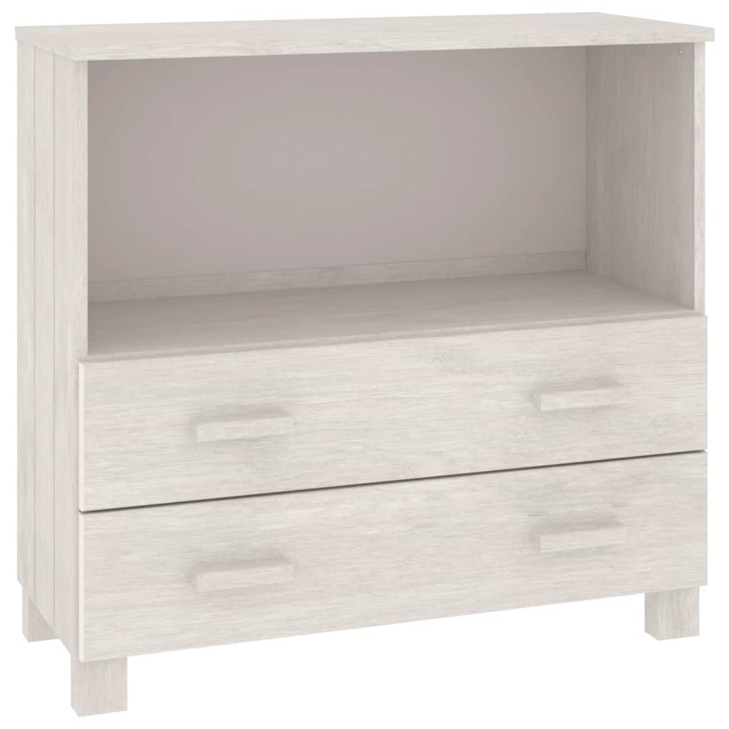 Credenza HAMAR Bianca 85x35x80 cm in Legno Massello di Pino - homemem39