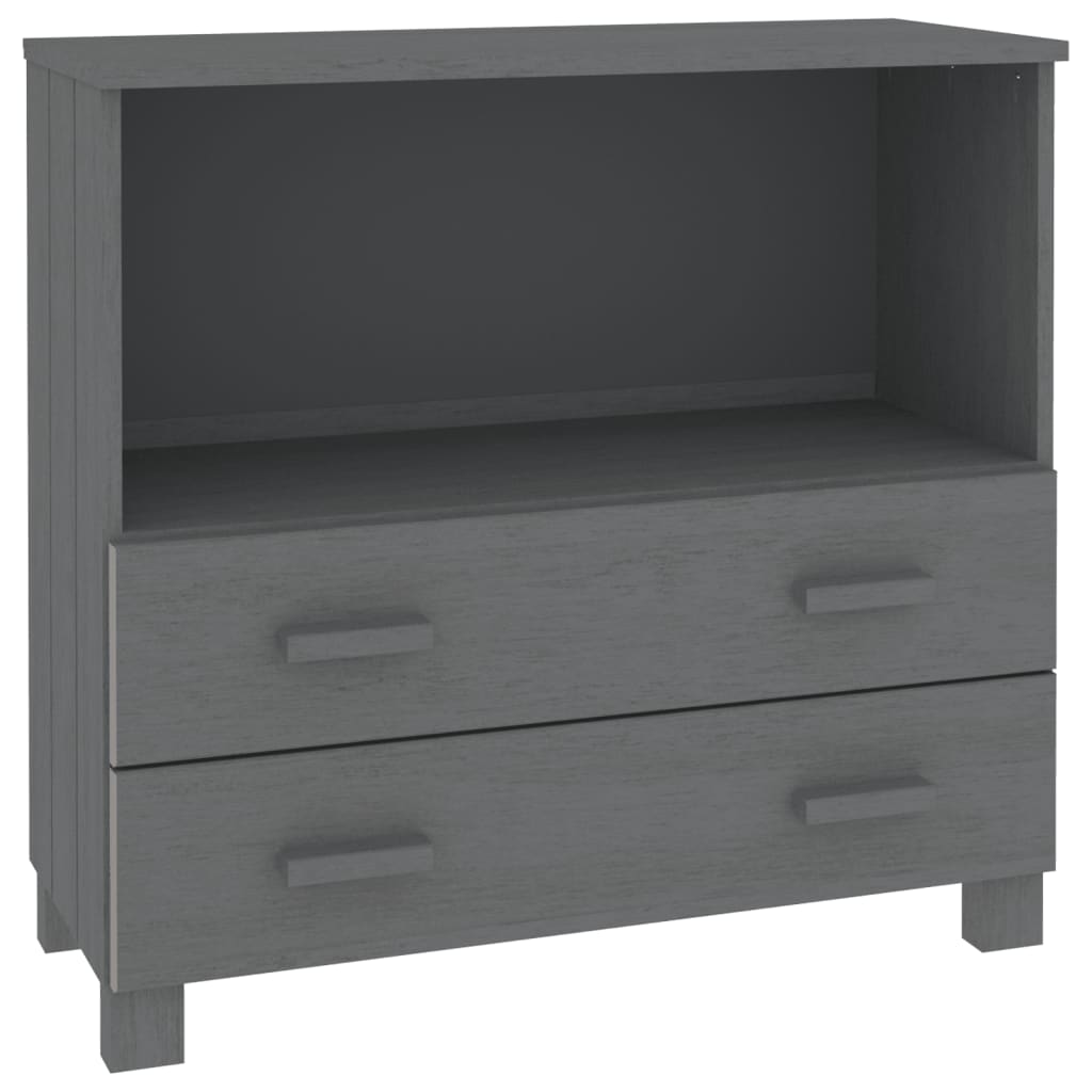 Credenza HAMAR Grigio Scuro 85x35x80 cm Legno Massello di Pino - homemem39