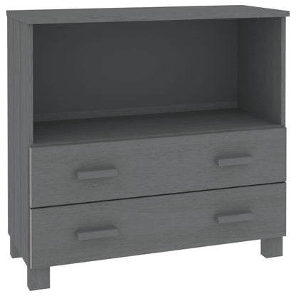 Credenza HAMAR Grigio Scuro 85x35x80 cm Legno Massello di Pino - homemem39