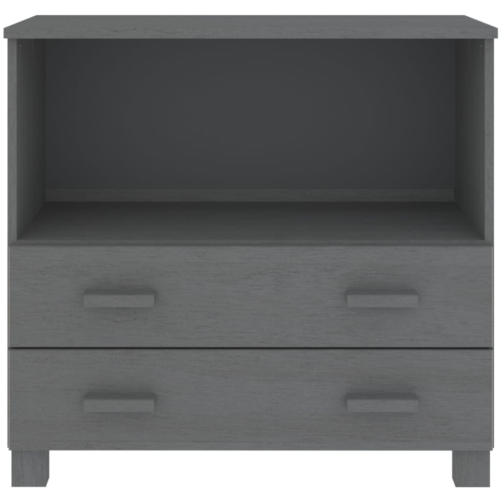 Credenza HAMAR Grigio Scuro 85x35x80 cm Legno Massello di Pino - homemem39