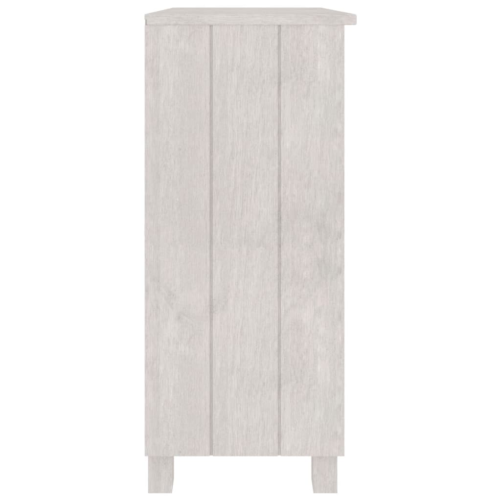 Credenza HAMAR Bianca 85x35x80 cm in Legno Massello di Pino - homemem39