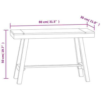 Panchina 80 cm in Legno Massello di Teak - homemem39