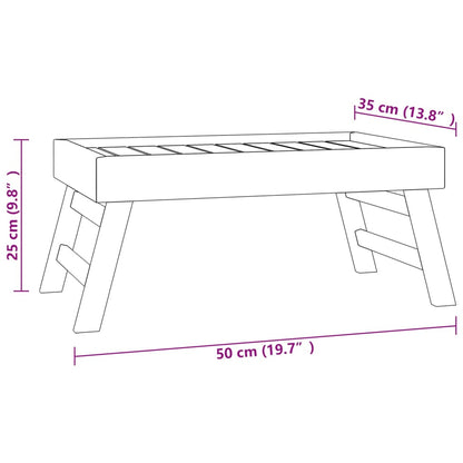 Vassoio Pieghevole 55x35x25 cm in Legno Massello di Teak - homemem39